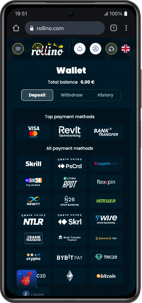 Access the dashboard instantly, where your balance